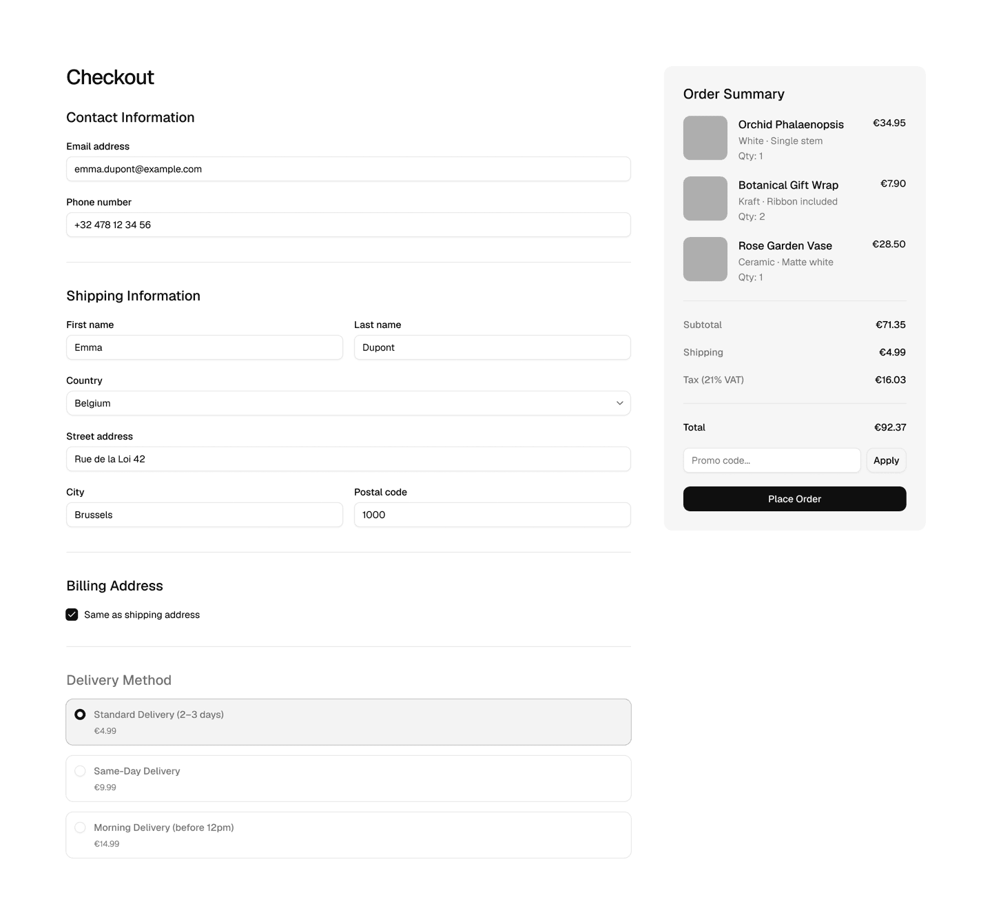 E-commerce block